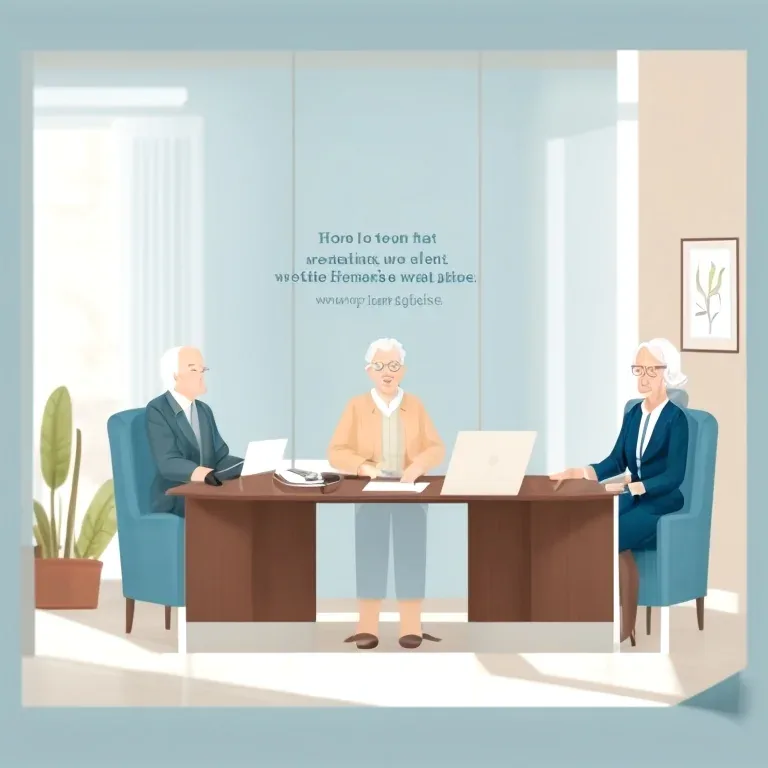 Ilustracija svetovalne seje pravne pomoči za starejše